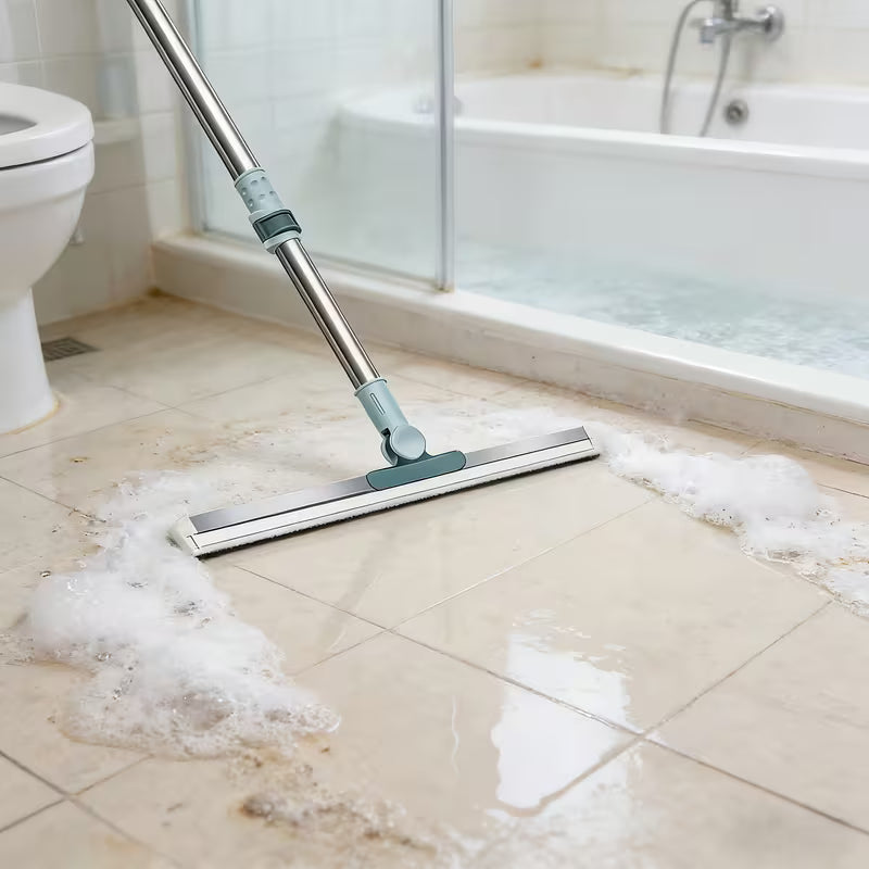 All-Purpose Scraping Wiper Handle Household Cleaning Tool for Floor Bathroom Kitchen Shower Tile Pet Hair
