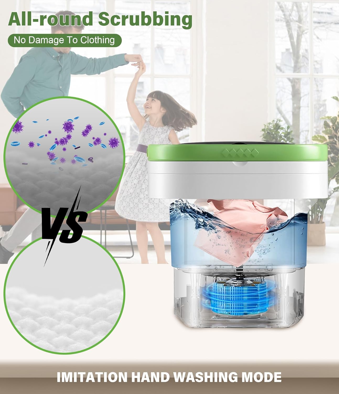 Portable Mini Washing Machine 13L | Foldable Bucket Washer | USB Powered | Travel & Baby Clothes Washer