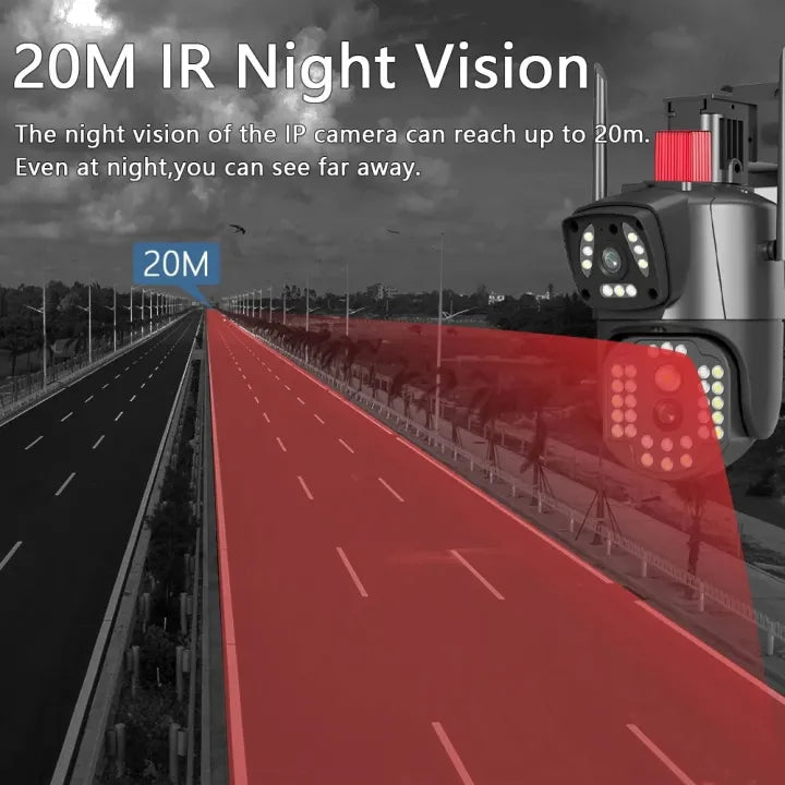 360° AI Dual Lens WiFi Security Camera – Full Color Night Vision | Motion Alert | Waterproof