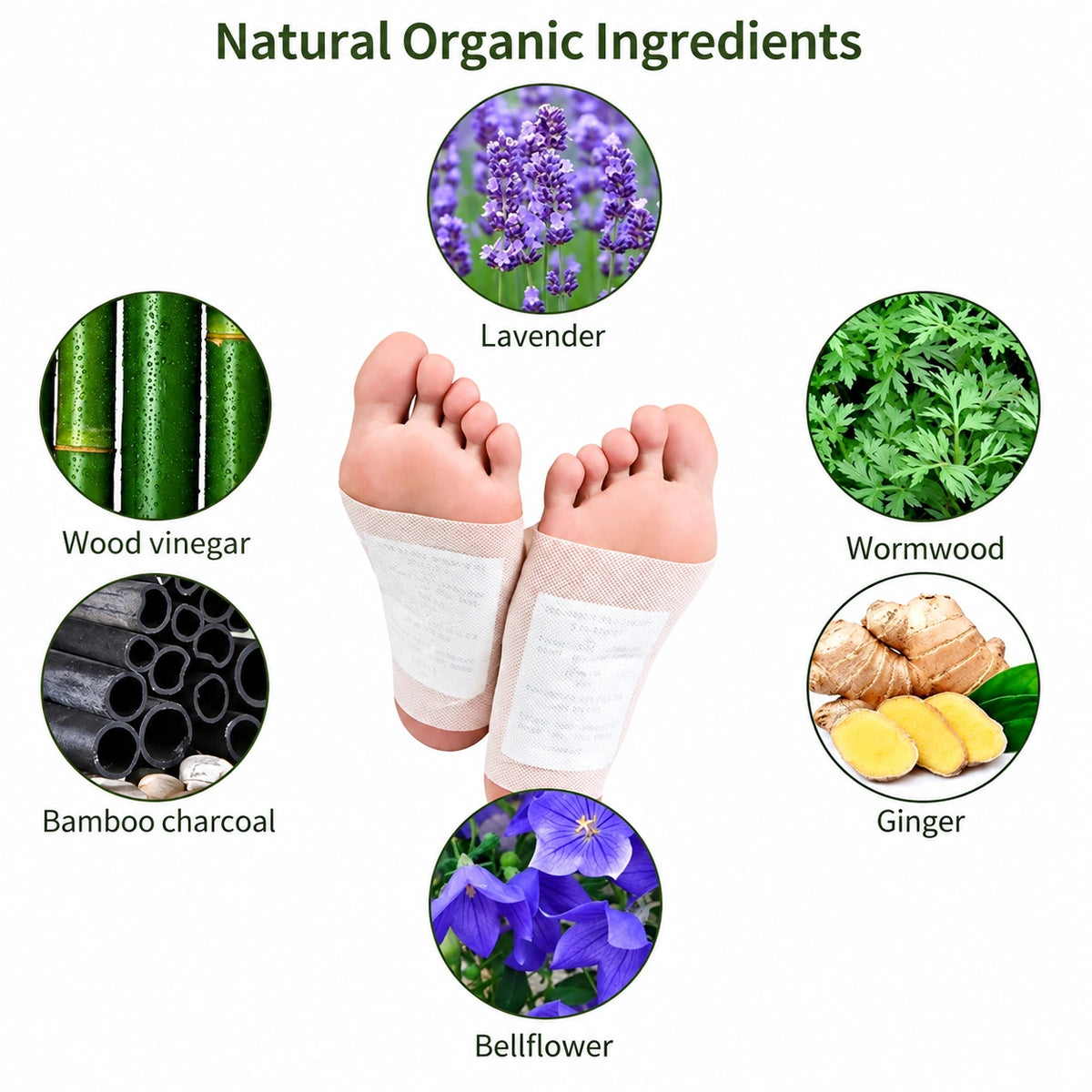 Kinoki Cleansing Detox Foot Pads Organic Herbal Cleansing Patches 10 Pads