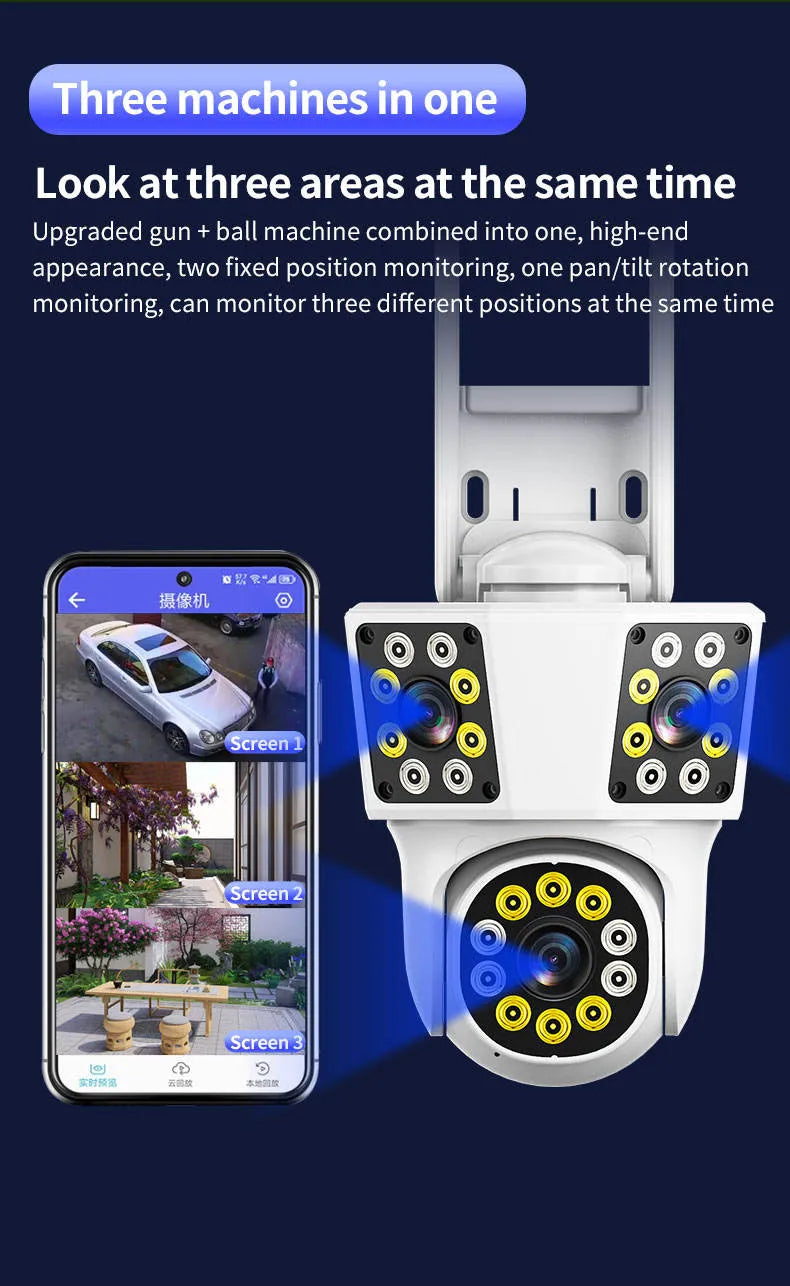 Smart AI human detection CCTV IP camera with 360-degree pan and tilt.