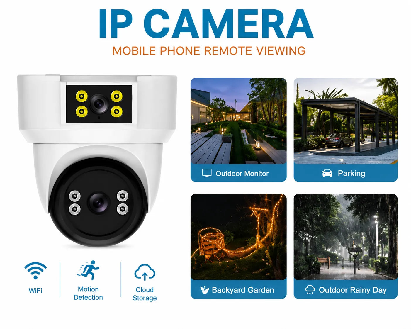 Smart dual-lens surveillance camera with pan tilt zoom functionality.