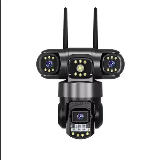 6MP Triple Lens V380 Pro WiFi PTZ outdoor security camera with AI human detection.
