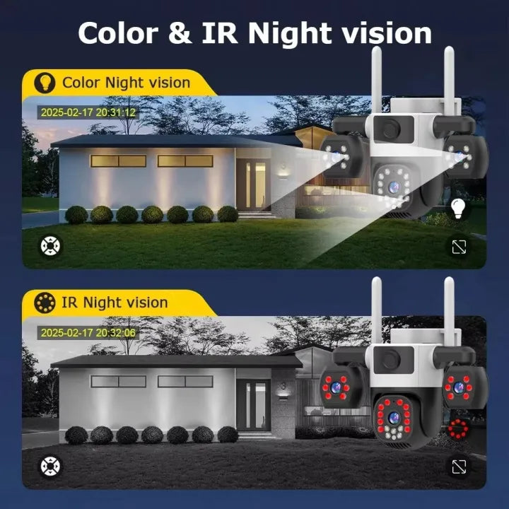V380 PRO 6MP Smart WiFi IP Camera with Triple Lens, IR Night Vision and Two-Way Audio