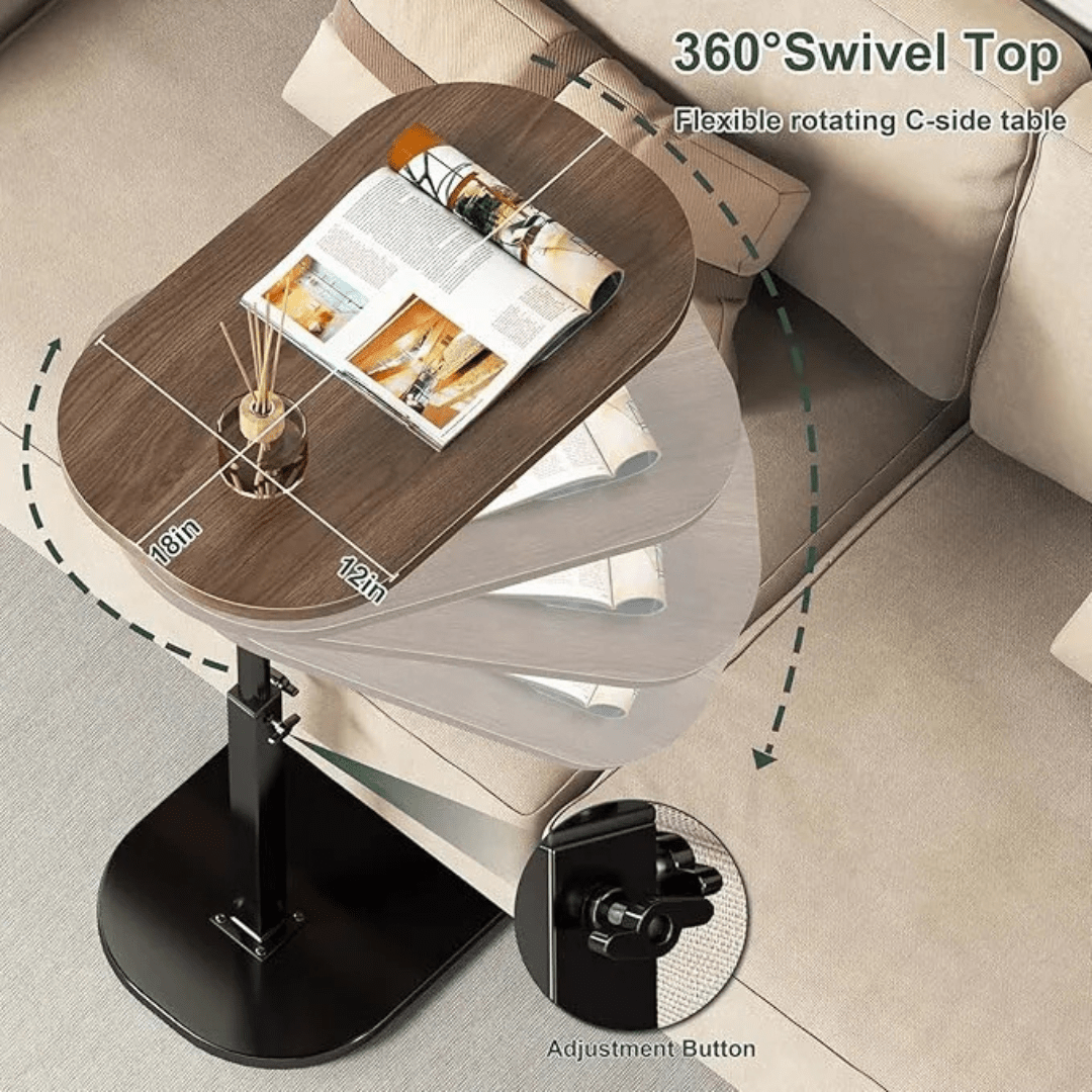 C Shape Adjustable Side Table - AlifdukanWoodwaly types here :)