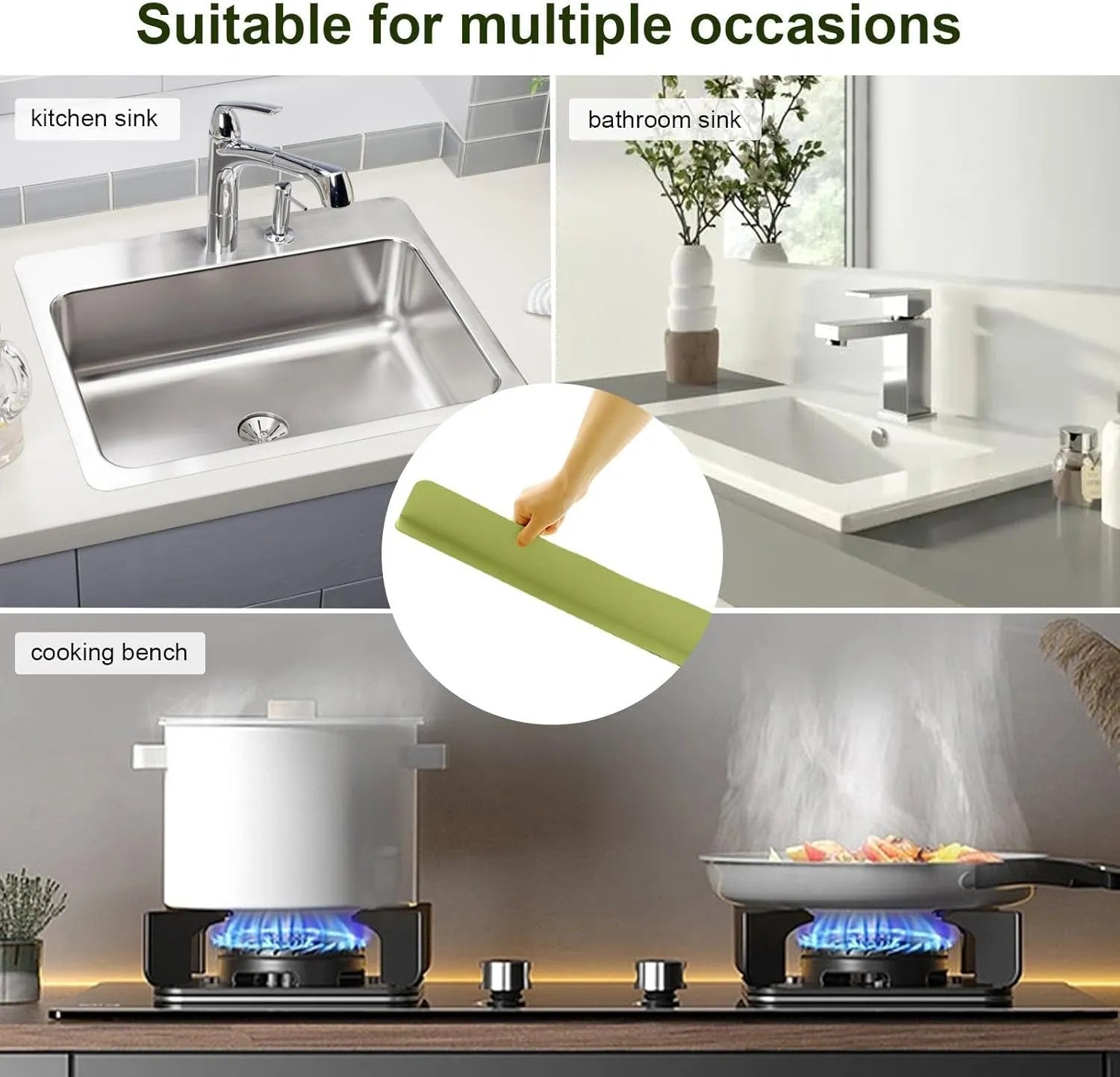 Splash Guard, Anti-Slip Splash Guard, Silicone Faucet Protector with Strong Suction Cups, Artefact Tap Protection, Kitchen Sink Accessories, Splash Guard for Kitchen