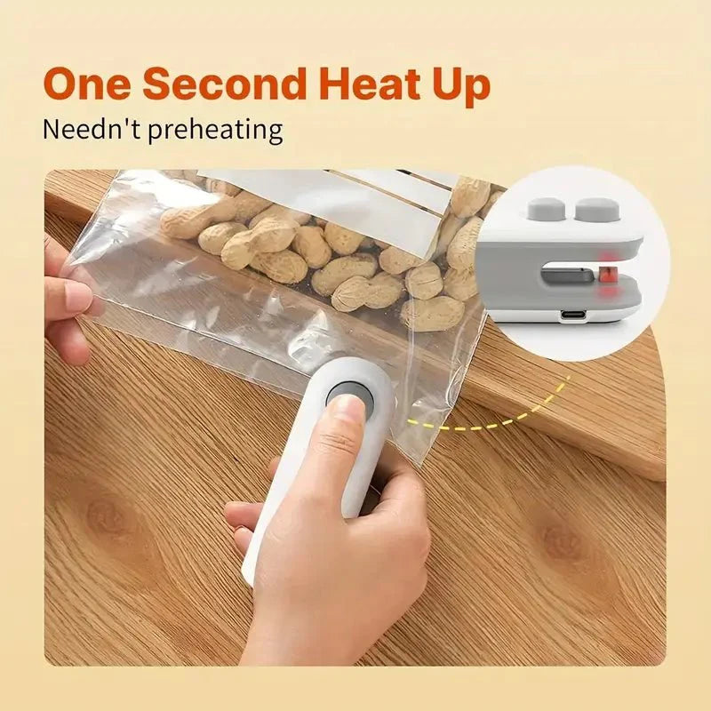 Mini Bag Sealer for Reseal Snacks and Saving,Rechargeable 2 in 1 USB Type C - AlifdukanAlifdukan types here :)