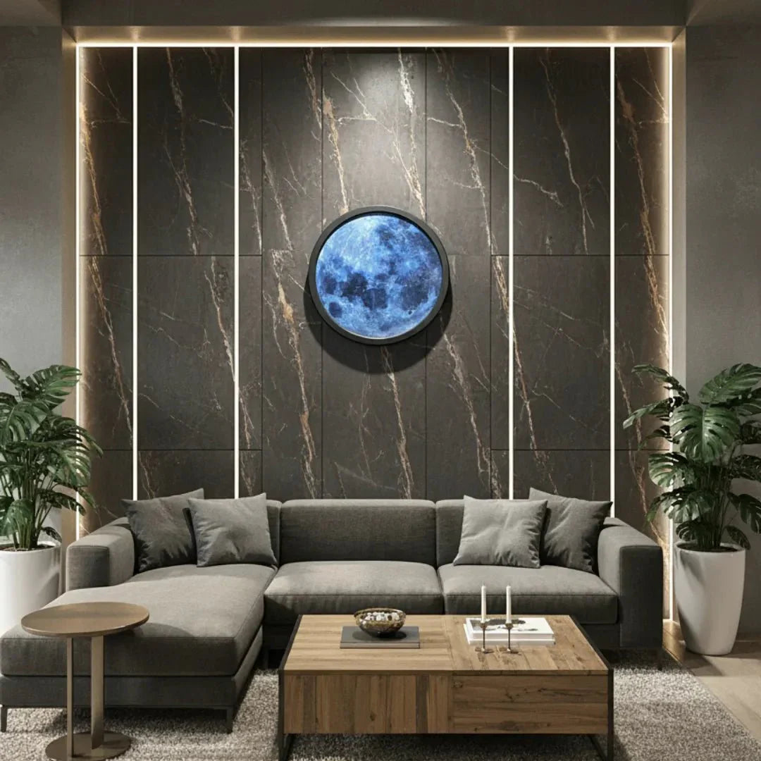 Modern LED Moon Wall Light Decor (18x18 Inch) premium decorative moon lamp for elegant home décor