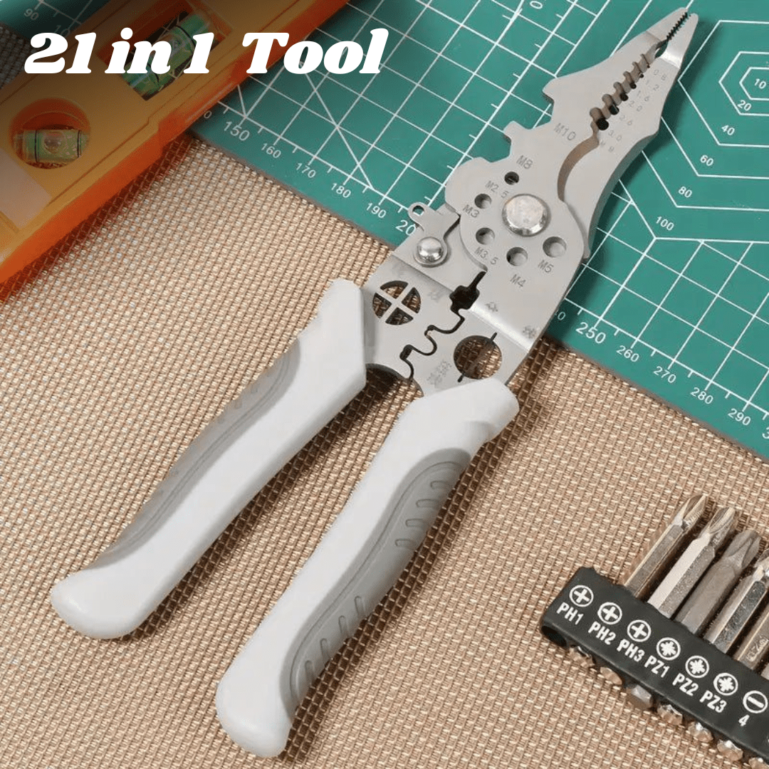 Multifunctional Wire Stripper Pliers - Stainless Steel Ergonomic Grip, No Assembly Required, Portable Cable Stripper & Crimper Tool for Electricians - AlifdukanEver Green types here :)