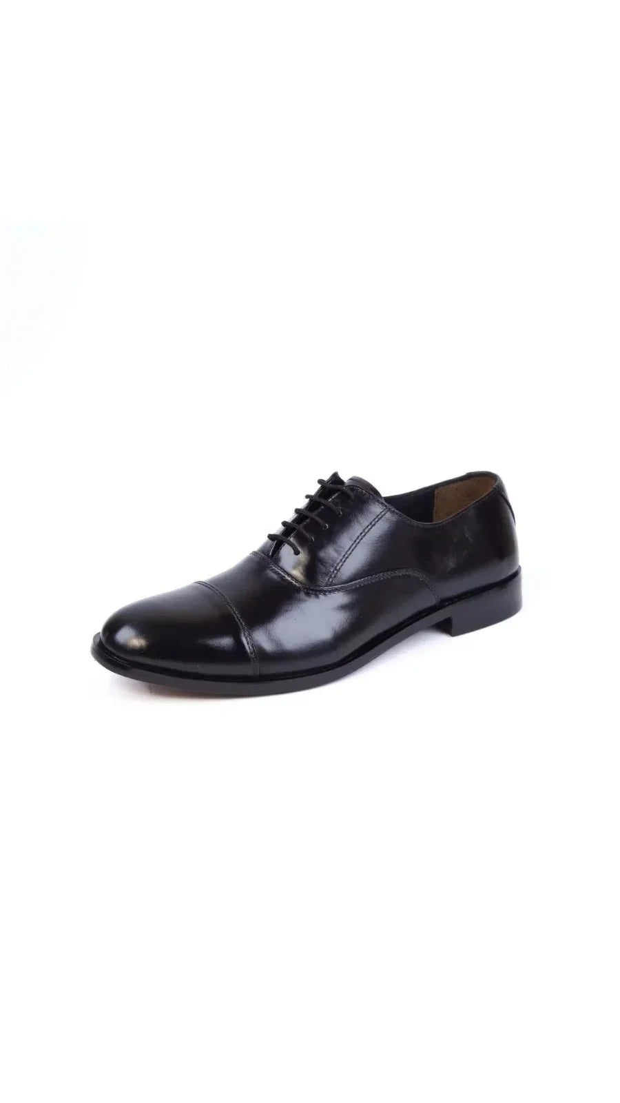 Men's black leather Oxford formal lace-up shoes
