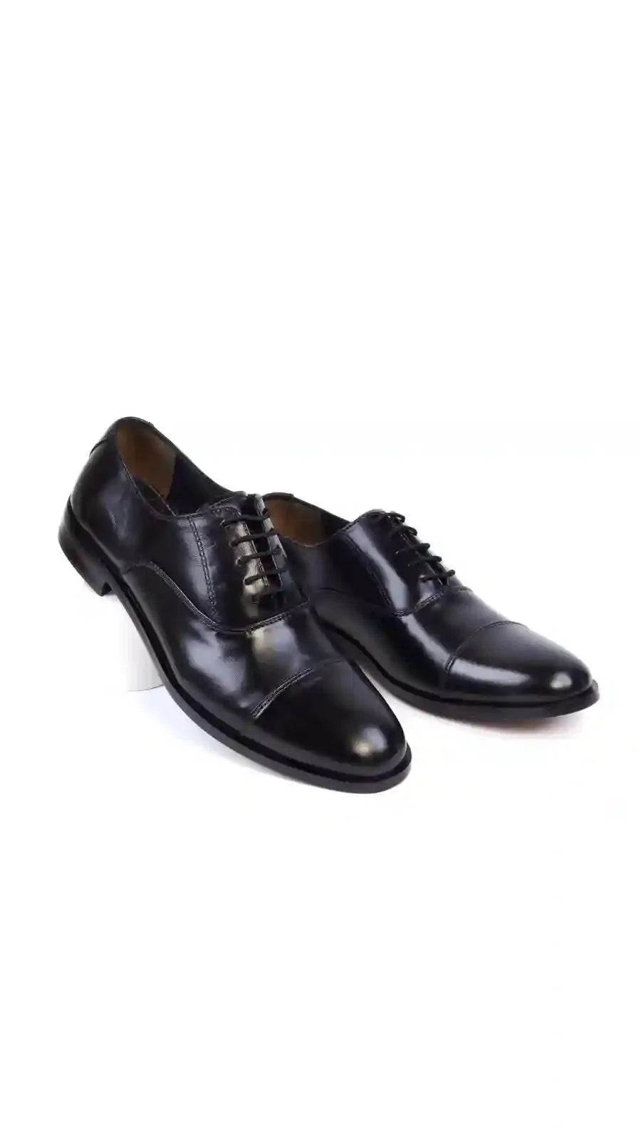 Premium Oxford black leather dress shoes for men

