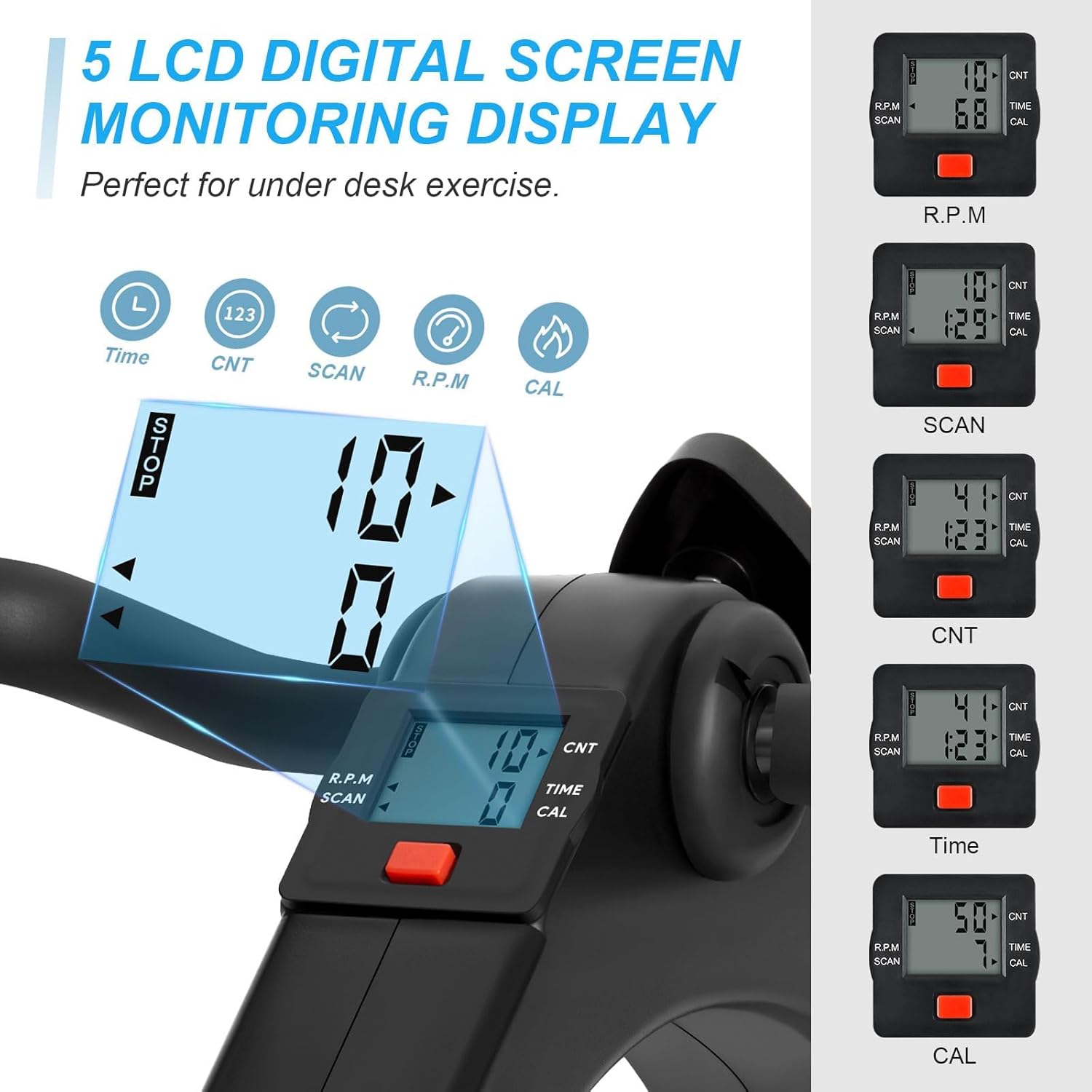 Pedal Exerciser Mini Exercise Bike Arm and Leg Exercise Peddler Machine - AlifdukanAlifdukan types here :)