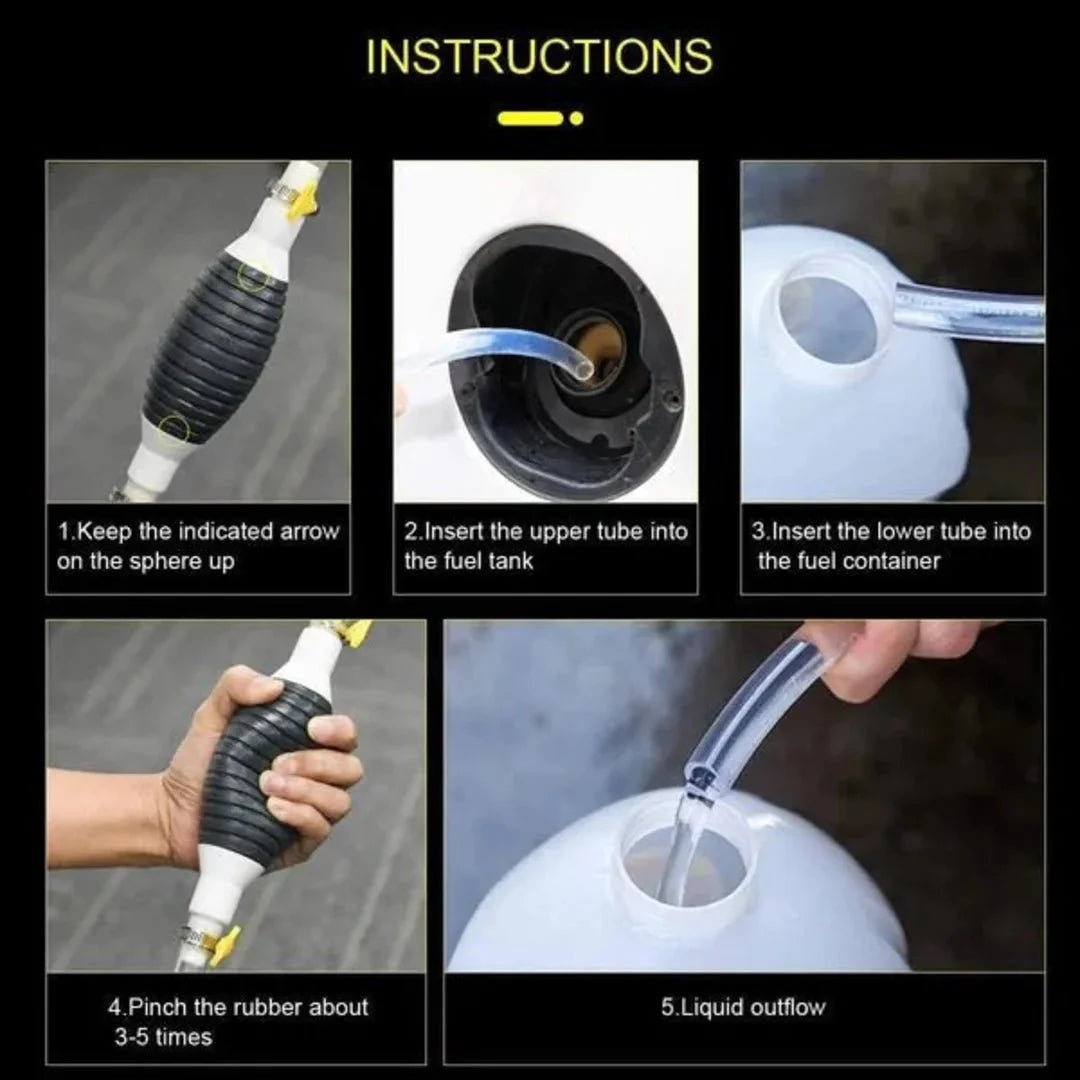 Premium High - Flow Manual Fuel Transfer Pump Kit – Portable Hand Siphon with 2M Hose for Petrol, Diesel, Oil & Water - AlifdukanAlifdukan types here :)