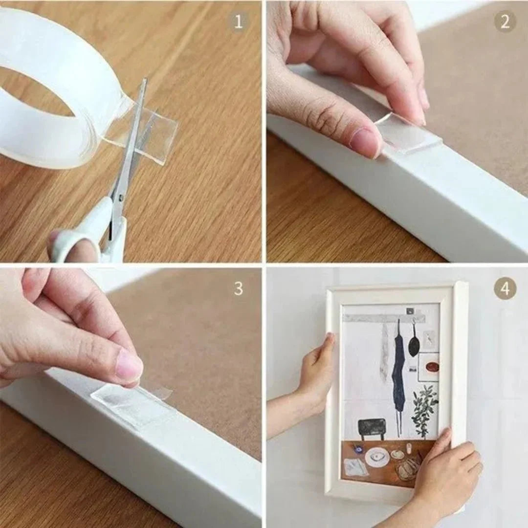 Reusable Double - Sided Nano Gel Grip Tape for Wall Mounting & Home Use - AlifdukanAlifdukan types here :)