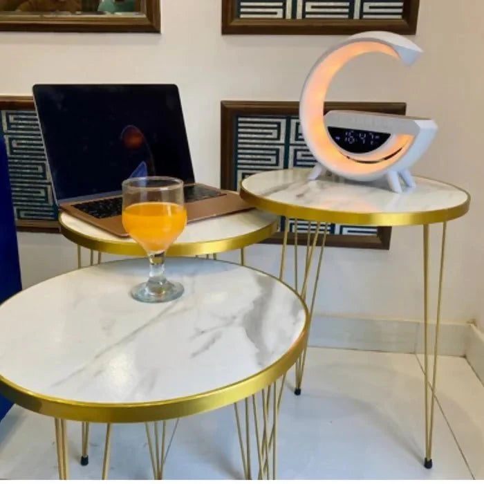 Round White/Black Side Table / Coffee Table - AlifdukanMini Supplier types here :)