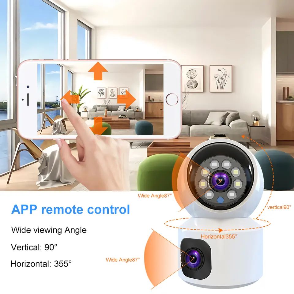 Security CCTV Camera Video Surveillance Indoor V380 PRO Smart PTZ Home Dual Lens Full Color Network IP Camera H.265 Support - AlifdukanAlifdukan types here :)