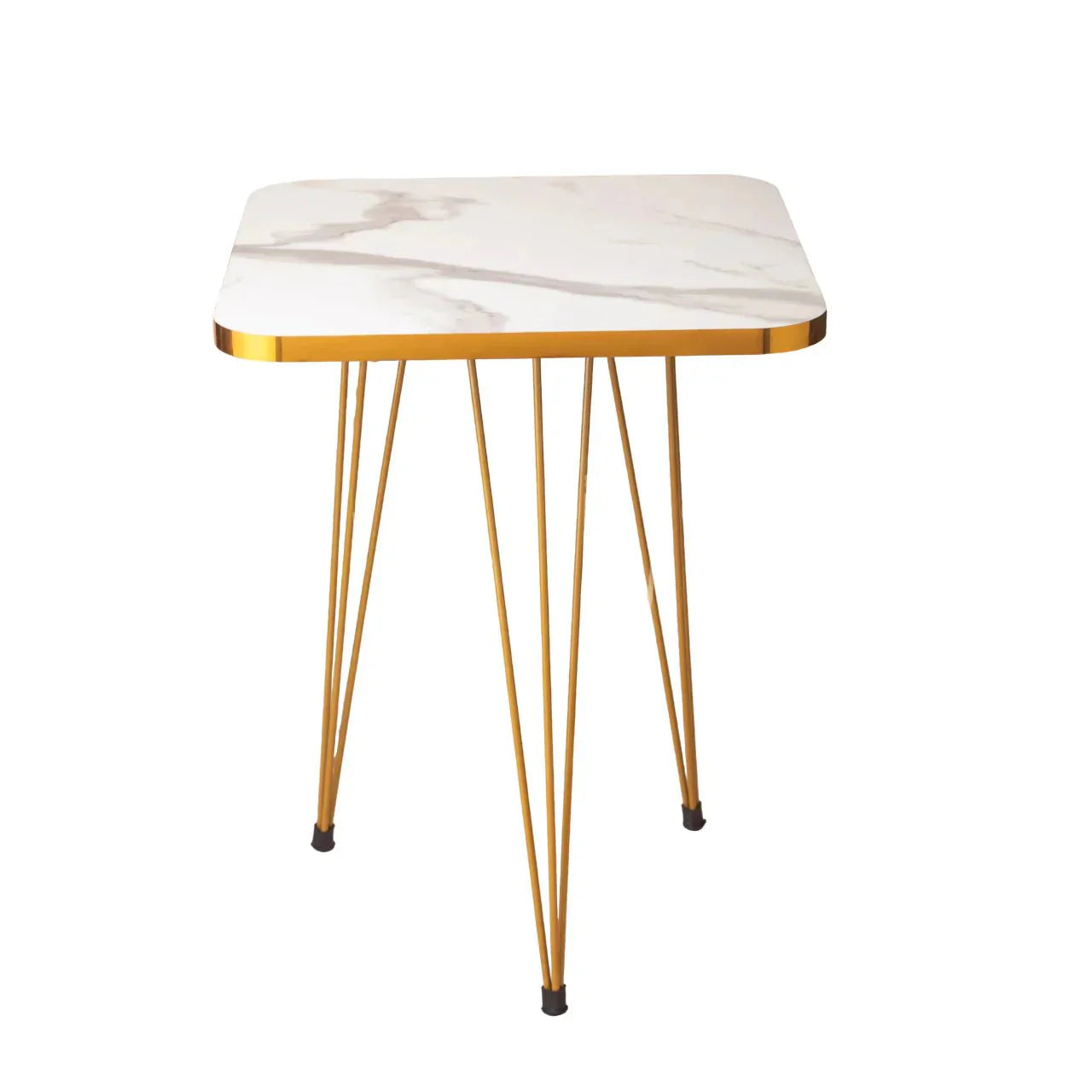 Square Metal Legs Table Set With Golden Border - 3 Pcs - AlifdukanAlifdukan types here :)