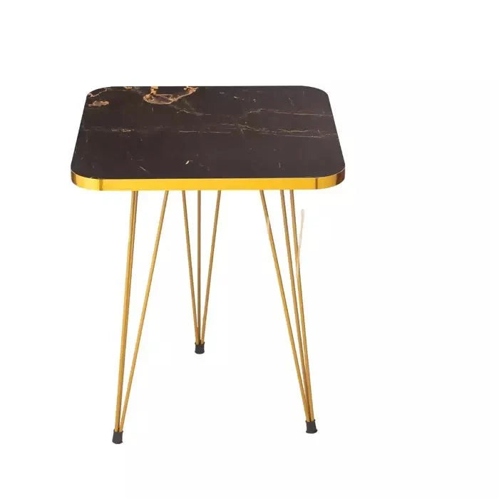 Square Metal Legs Table Set with Golden Border – 3 Pcs - AlifdukanMini Supplier types here :)