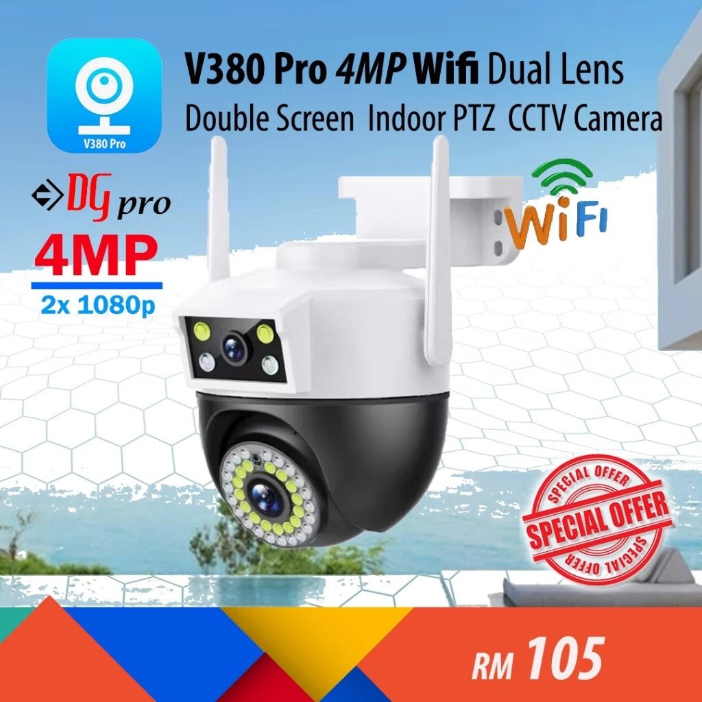 V380 Pro Smart PTZ Dual Lens Outdoor WiFi CCTV Camera – Full Color Night Vision & Motion Tracking - AlifdukanAlifdukan types here :)