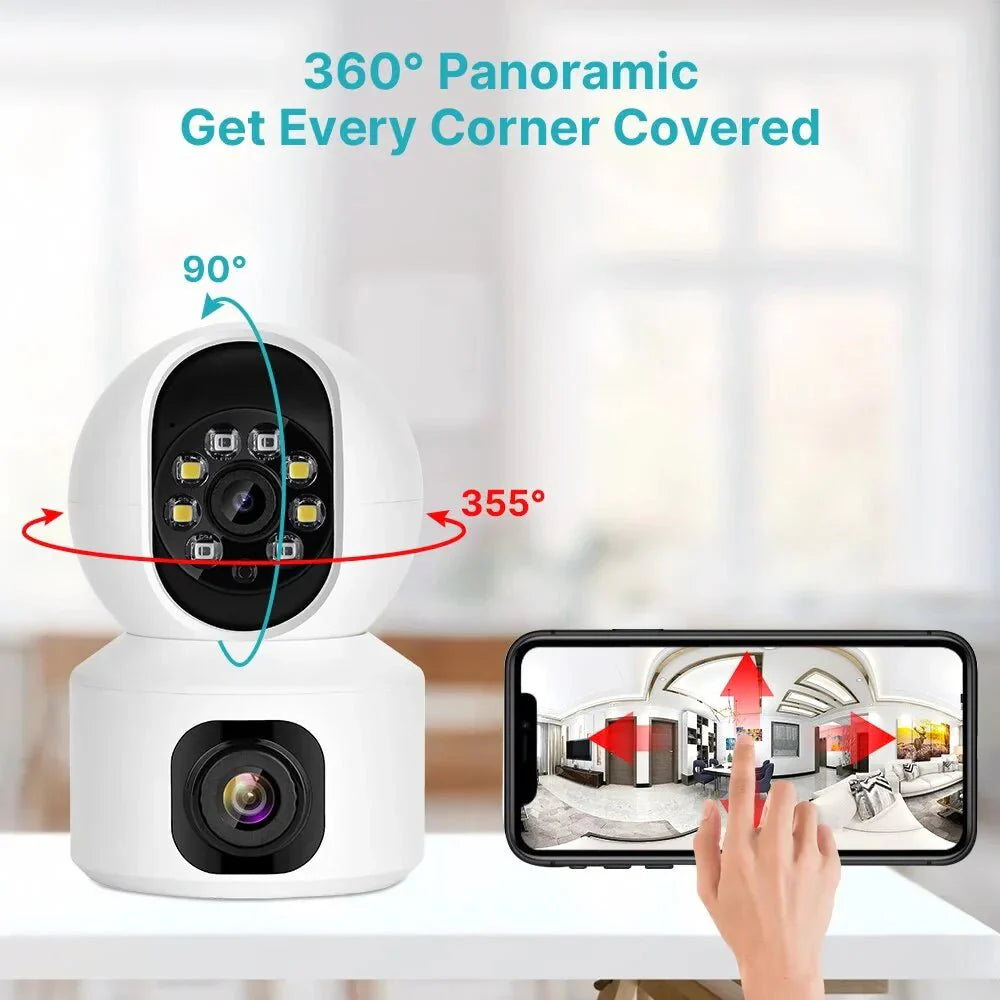 Vstarcam 4MP Dual Lens Dual Screen Indoor WiFi Camera Baby Monitor Auto Tracking Ai Human Detection Home CCTV Video IP Camera - AlifdukanAlifdukan types here :)