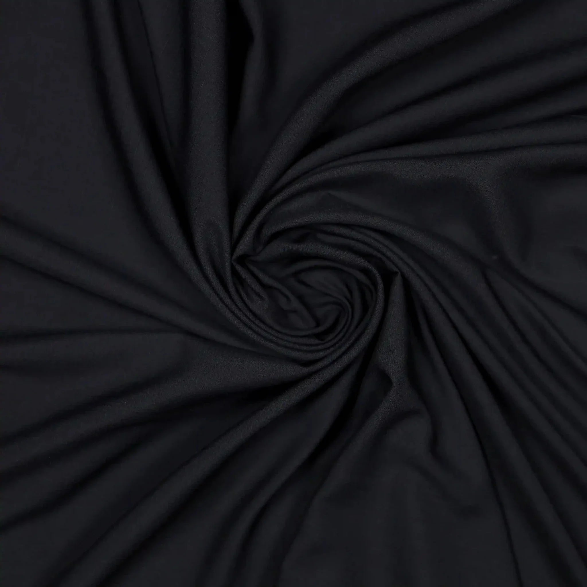 Soft self textured black suit fabric with wrinkle-resistant finish