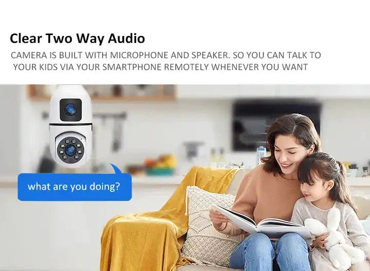 Wifi Dual Lens Camera 1080P Night Vision Bulb 360° Indoor Wireless IP Camera Baby Monitor V380 CCTV Security Protection - AlifdukanAlifdukan types here :)